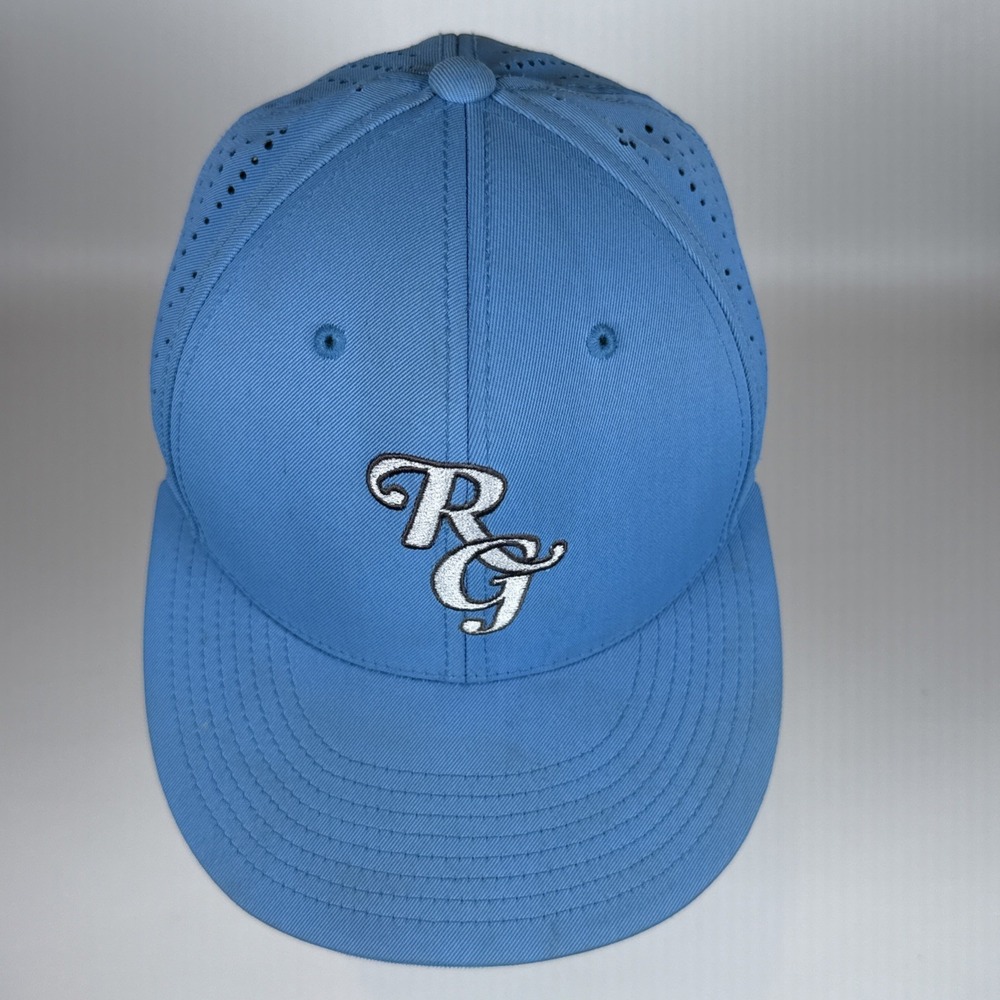 Pacific Headwear ES474 Flexfit Blue Performance Fitted Hat RG Embroidered SM/MD